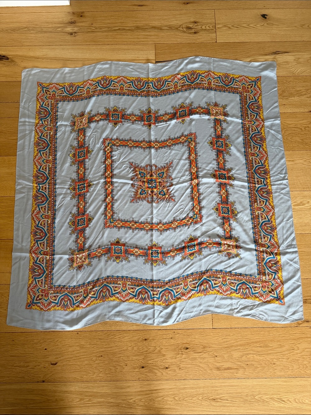 Club Monaco Light Blue Silk Scarf
